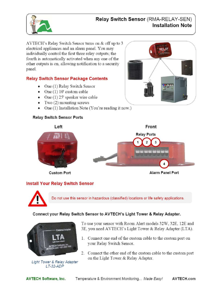 RoomAlert Relay Switch (Old) | PDF