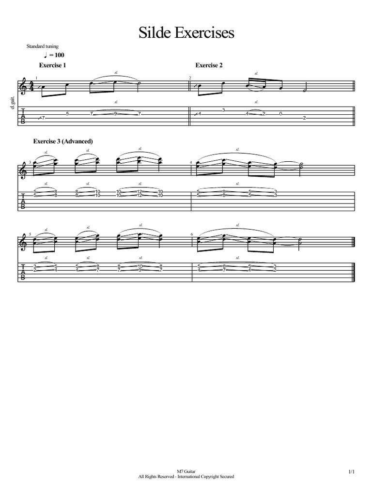 Slide Exercises | PDF | Irish Musical Instruments | Guitar Family ...