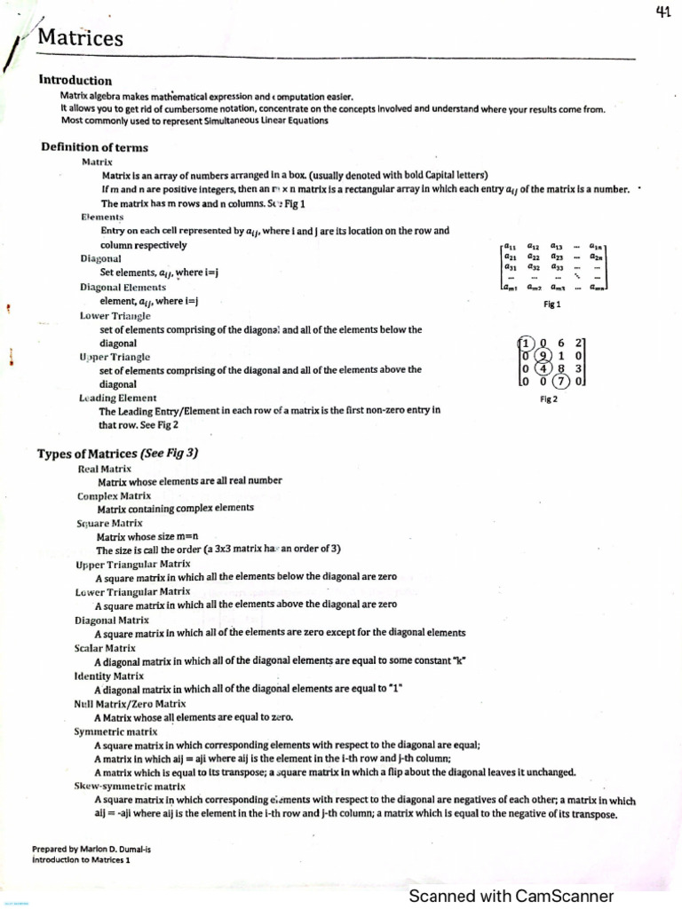 Matrix Notes | PDF
