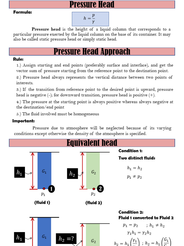 6. Pressure Head | PDF | Pressure | Pressure Measurement