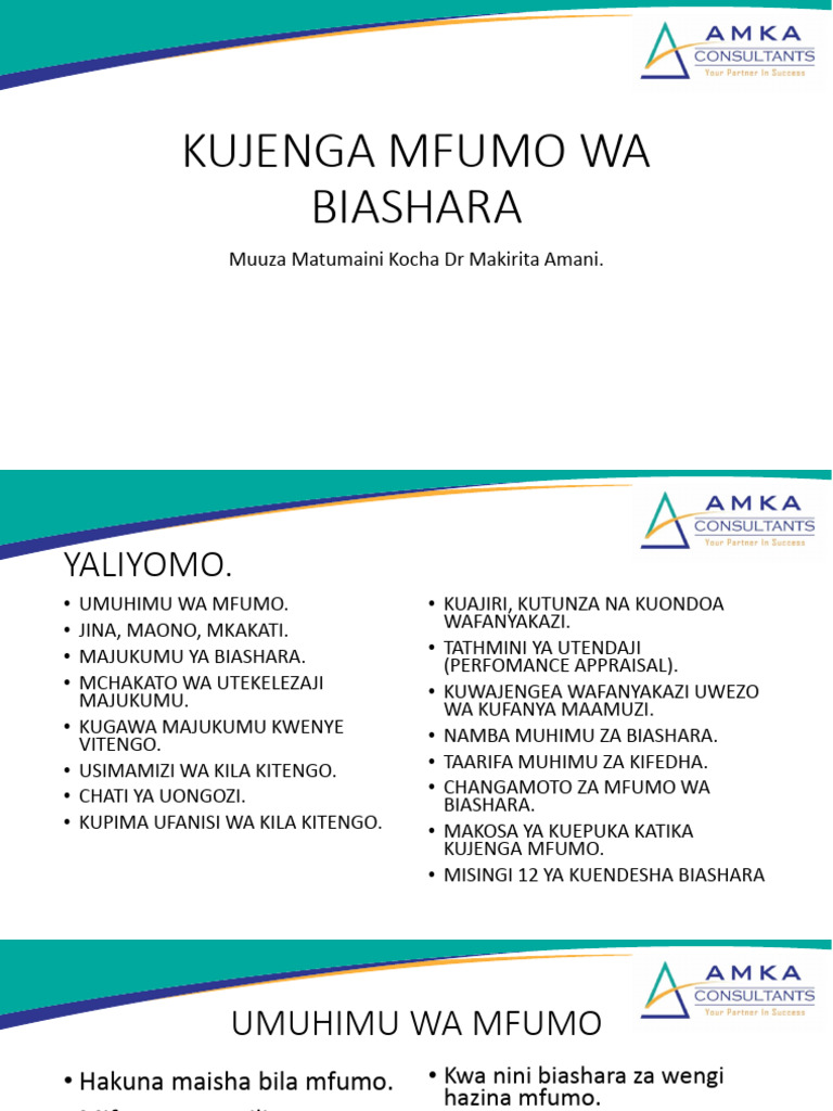 E7d74 Kujenga Mfumo Wa Biashara | PDF