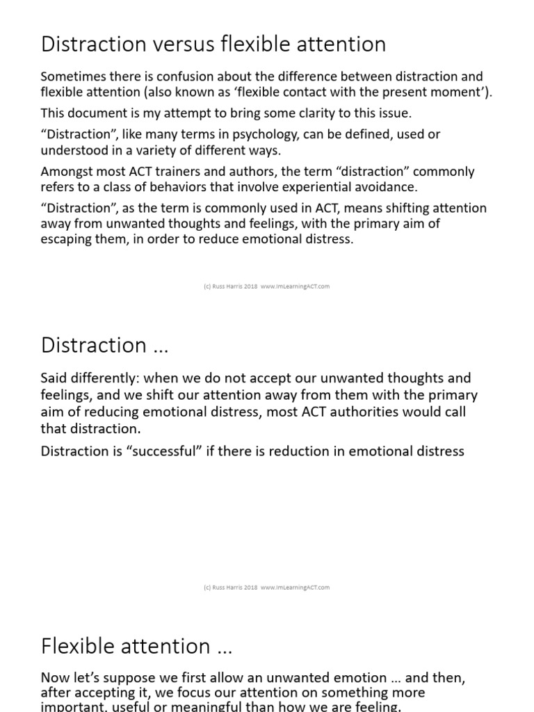 Distraction Versus Flexible Attention | PDF | Mindfulness | Thought