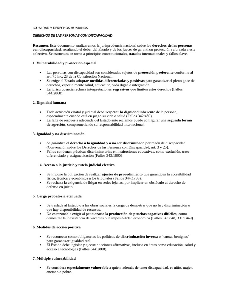 Derechos de Las Personas Con Discapacidad | PDF | Invalidez ...