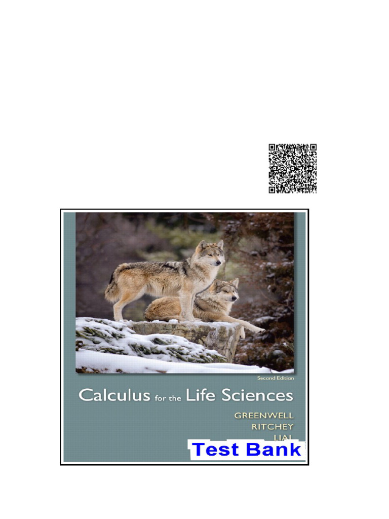 Calculus For The Life Sciences 2nd Edition Greenwell Test Bank | PDF ...