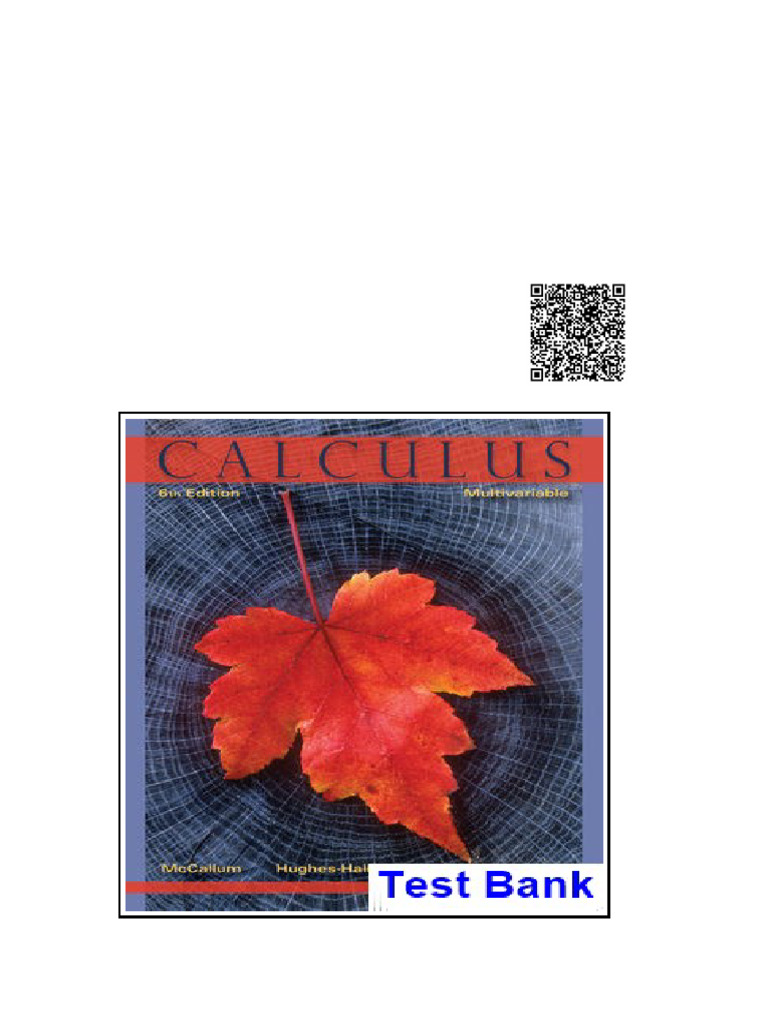 Calculus Multivariable 6th Edition Hughes-Hallett Test Bank | PDF ...