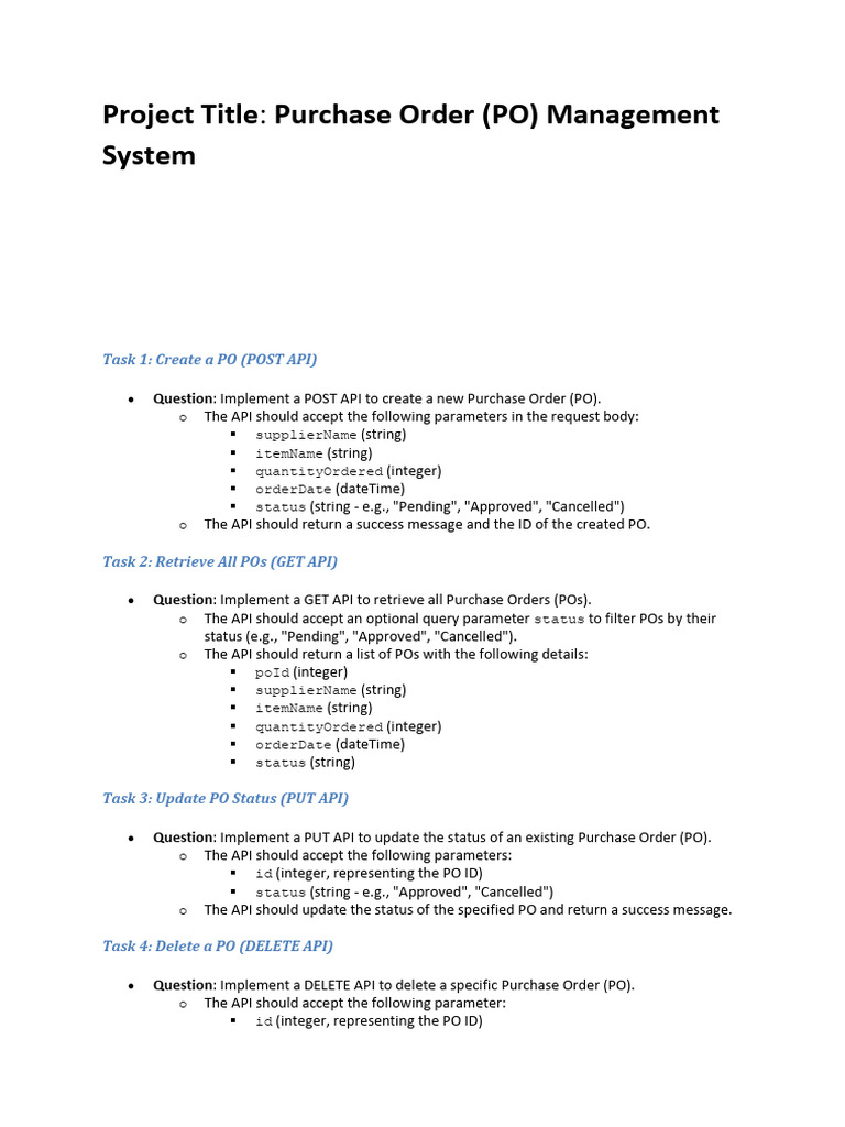 PO Management Project | PDF | Databases | Microsoft Sql Server
