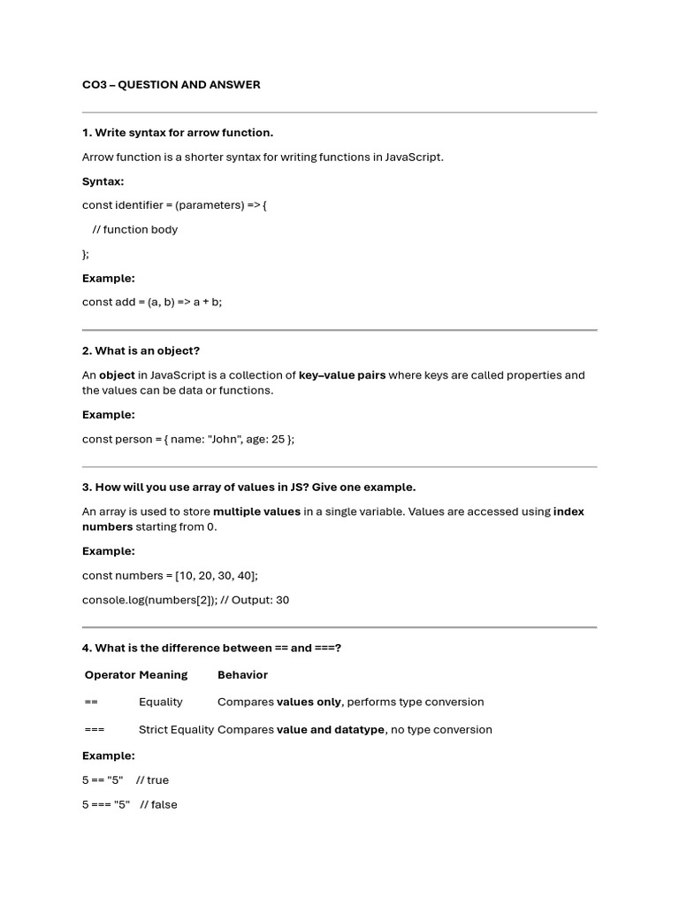 Co3 Question Bank | PDF | Java Script | Callback (Computer Programming)