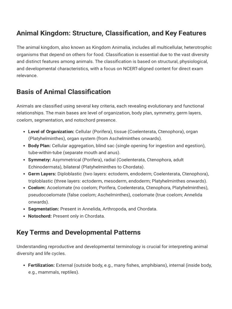 Animal Kingdom | PDF | Vertebrates | Zoology