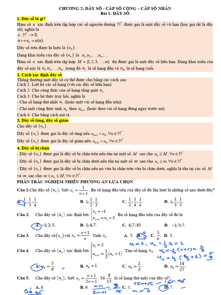 dãy số - csc - csn | PDF