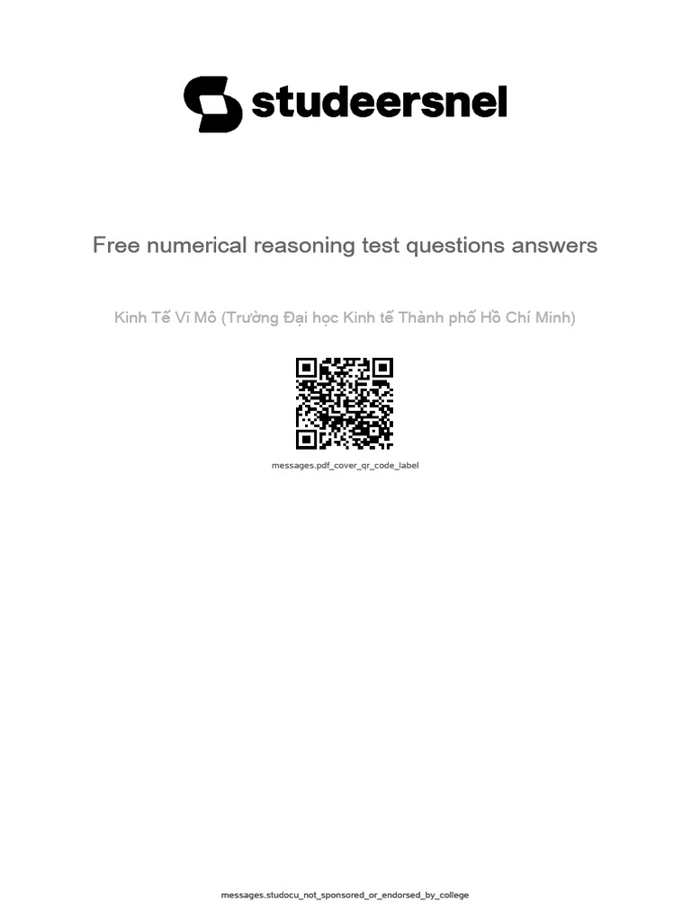 Numerical Reasoning Test Questions With Answers Practice Set | PDF ...