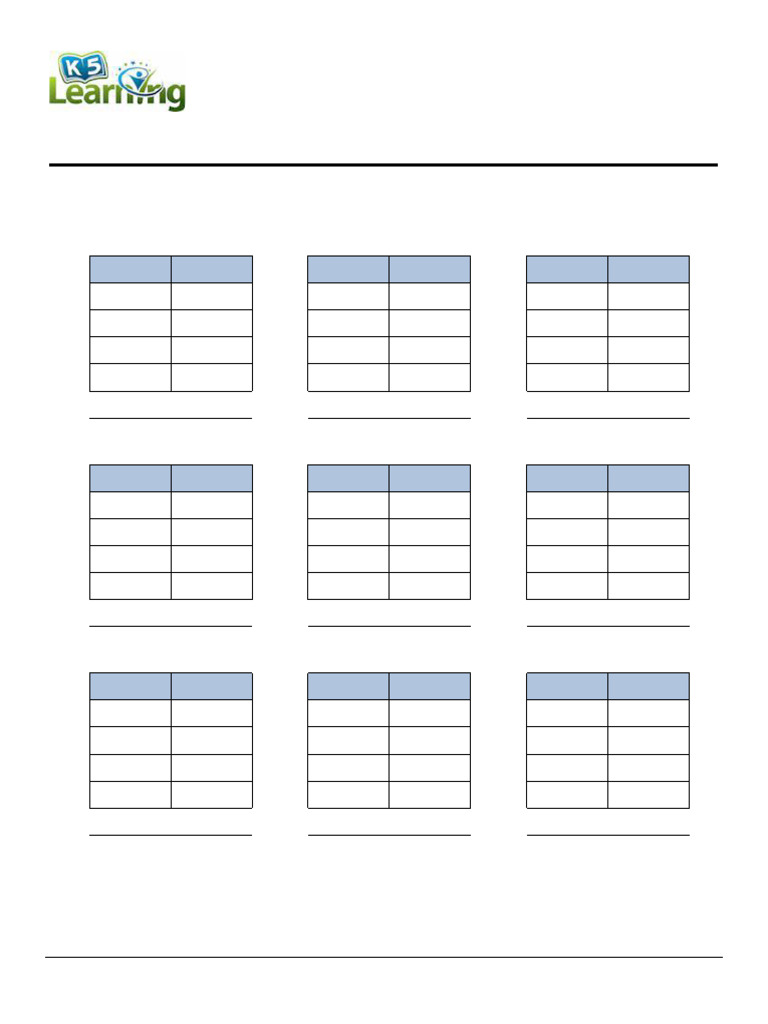 Grade 1 Input Output Charts A | PDF
