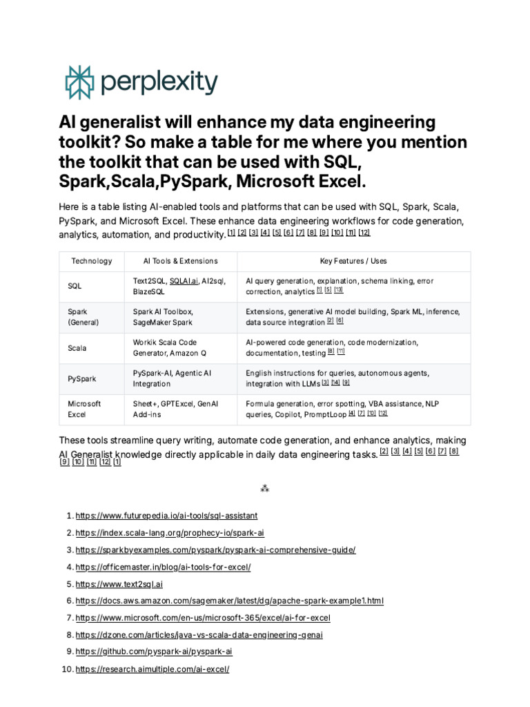 AI Generalist Will Enhance My Data Engineering Too | PDF | Apache Spark ...