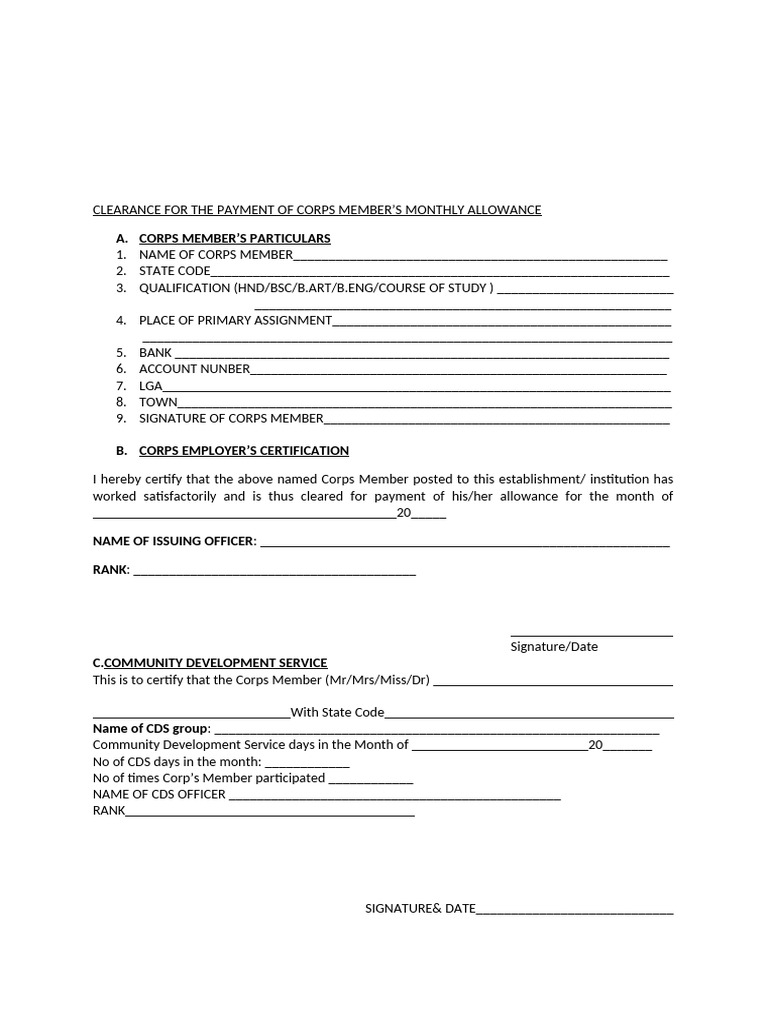 Sample of Clearnce Form | PDF
