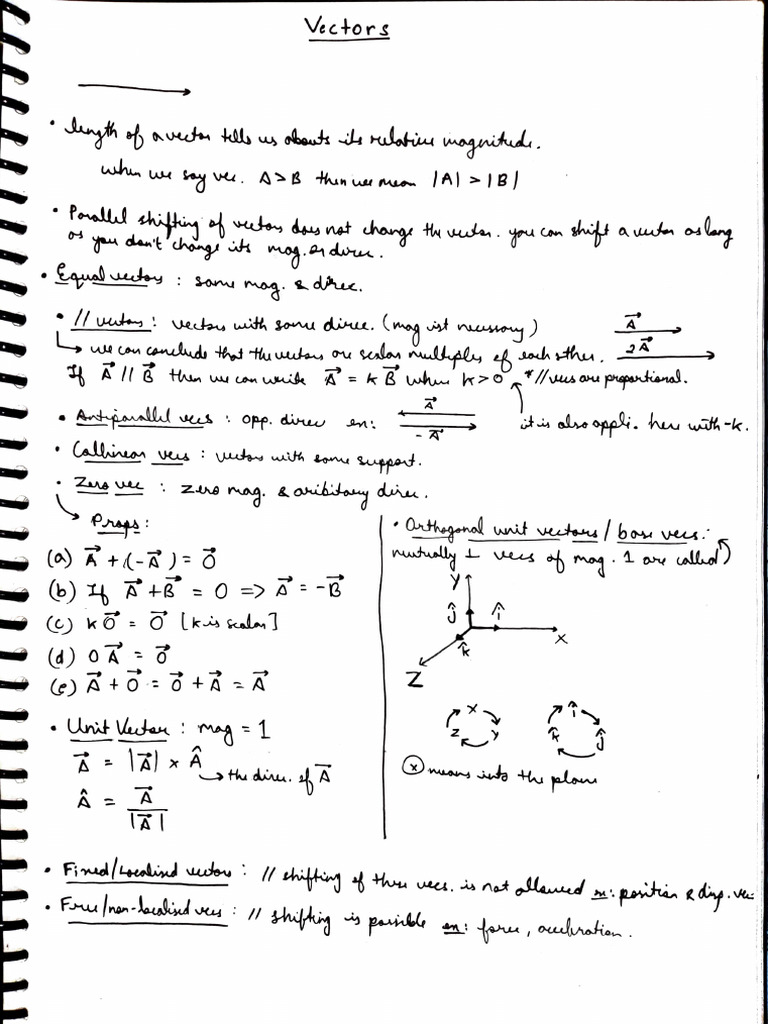 IM Vectors Notes | PDF