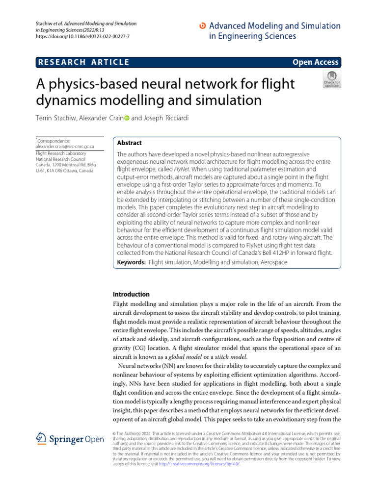 A Physics-Based Neural Network For Flight Dynamics-1 | PDF | Regression ...