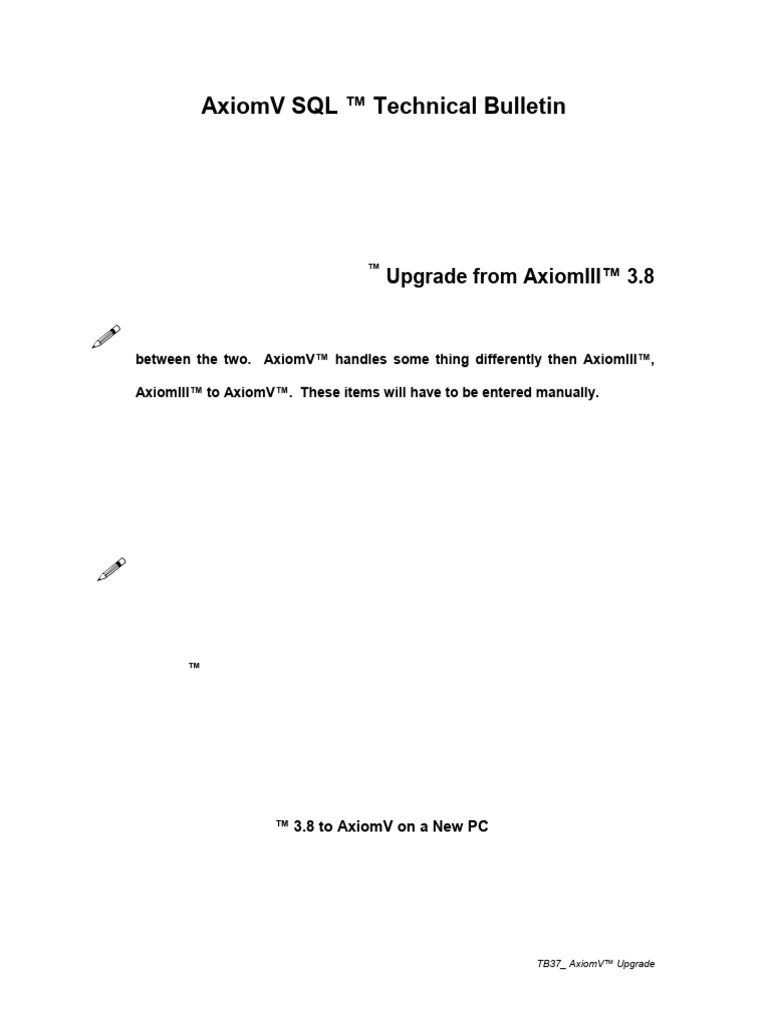 TB37_AxiomVUpgrade38 | PDF | Microsoft Access | Computer File
