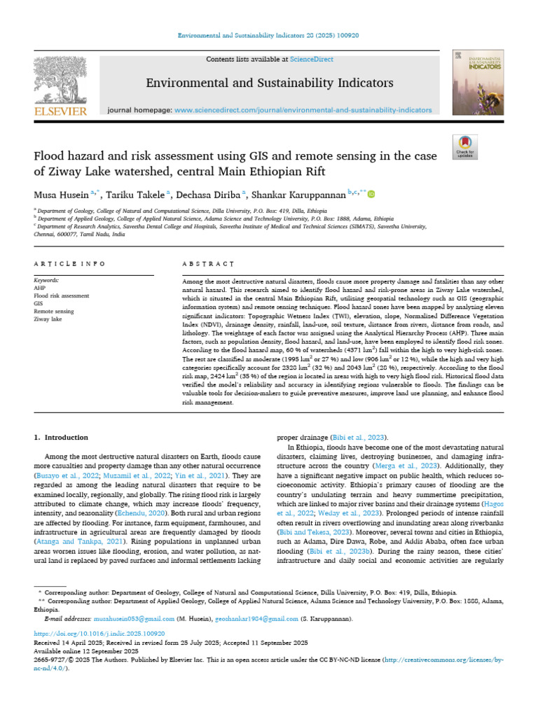 Flood Hazard and Risk Assessment Using GIS and Remote Sensing | PDF ...