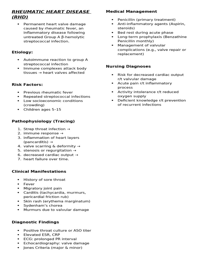Rheumatic Heart Disease (RHD) : Medical Management | PDF