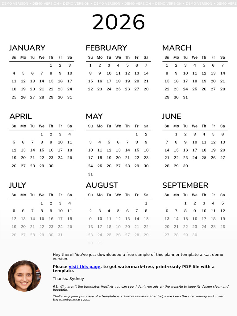 2026 2027 Printable Calendar For 2 Years A4 | PDF