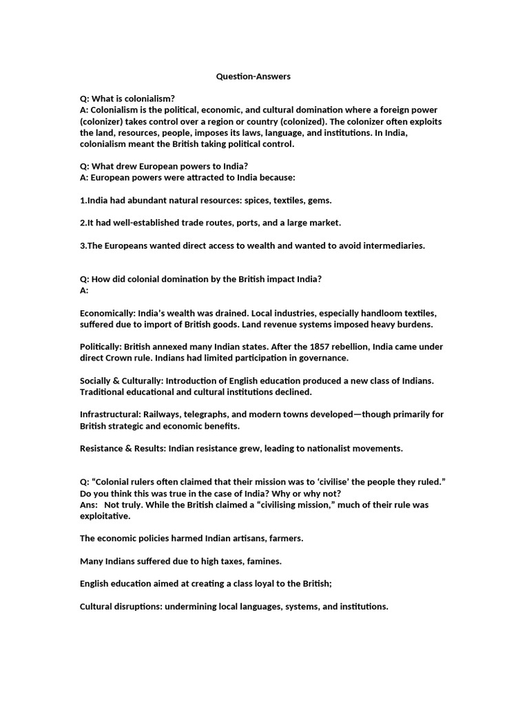 Colonial Era in INDIA | PDF | British Empire | Colonialism