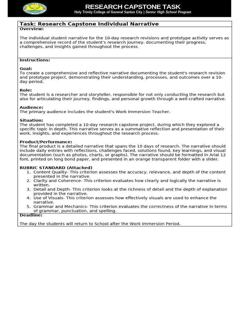 Research Capstone Task | PDF