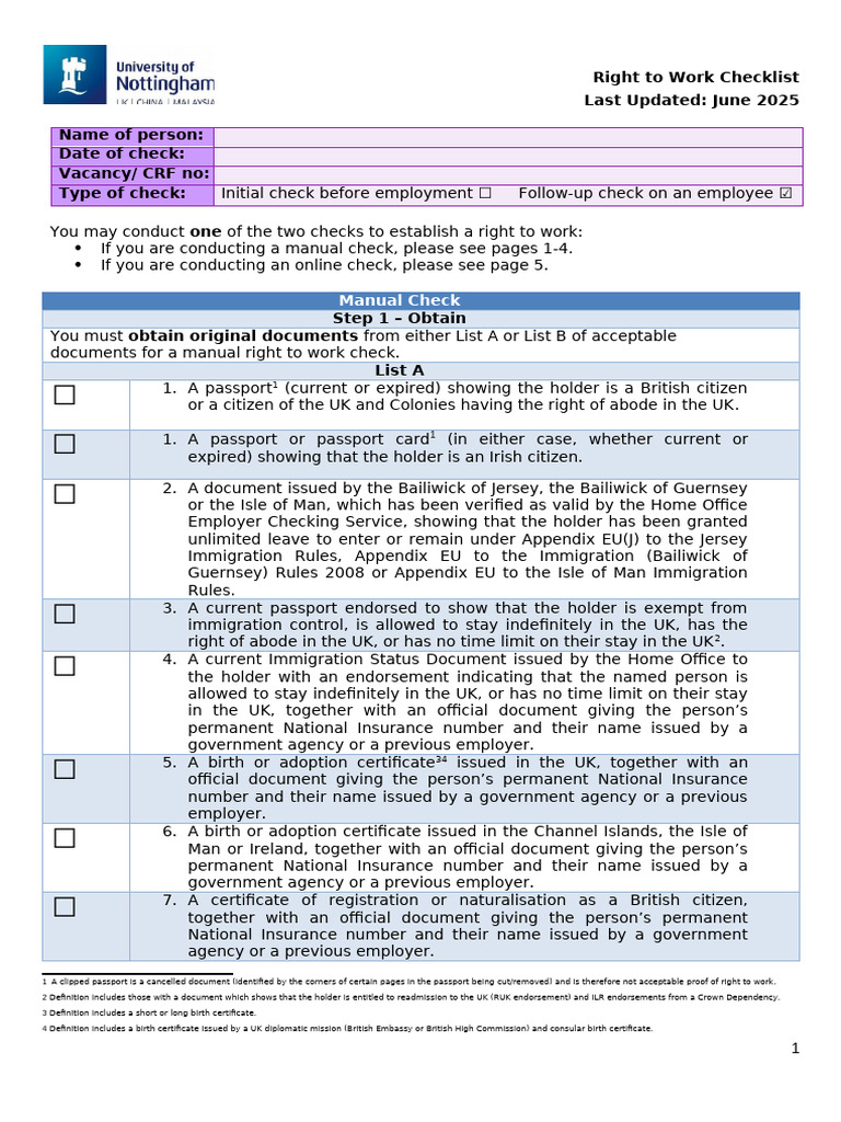 RTW Checklist - June 2025 | PDF | Passport | Travel Visa