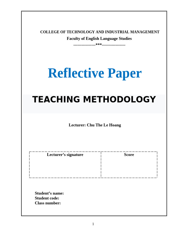 Reflective Paper | PDF