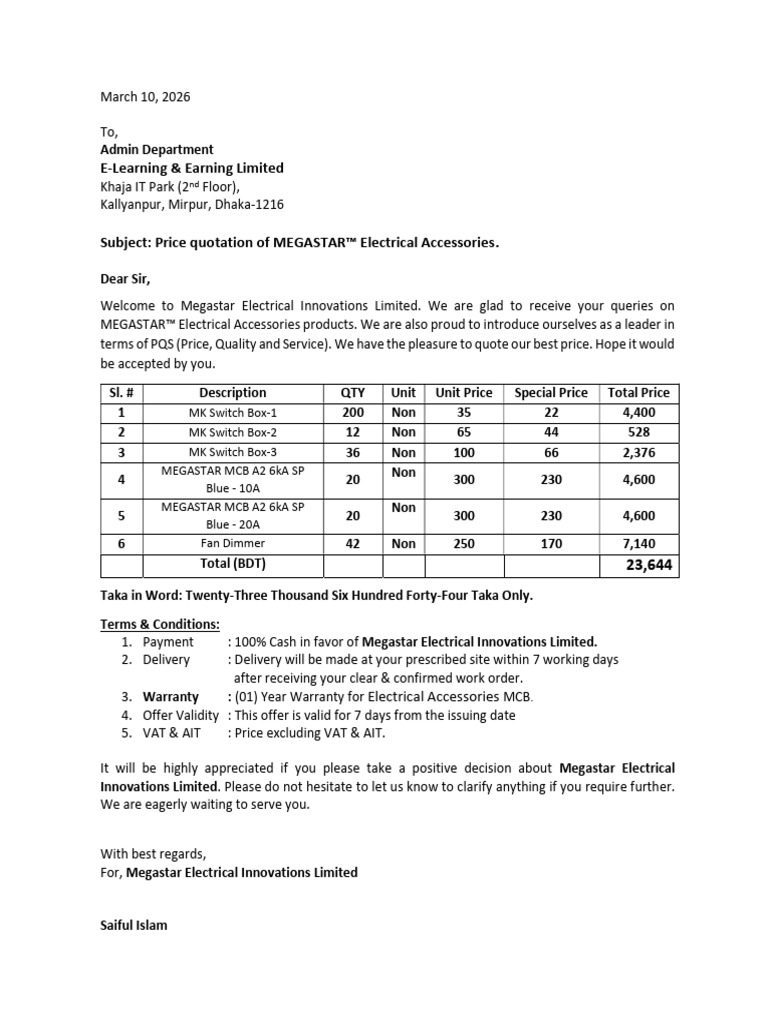 Price Quotation | PDF