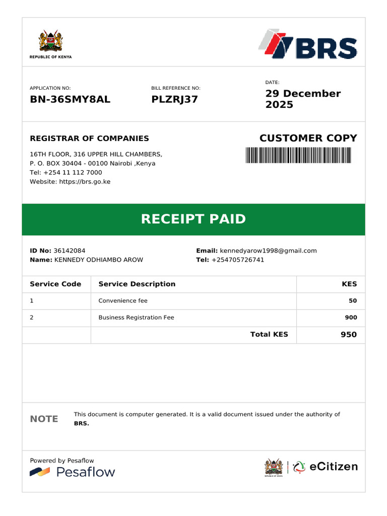 Bn 36smy8al Receipt | PDF
