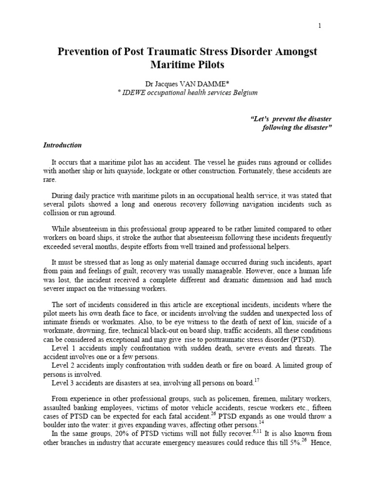 Prevention of Post Traumatic Stress Diso | PDF | Psychological Trauma ...