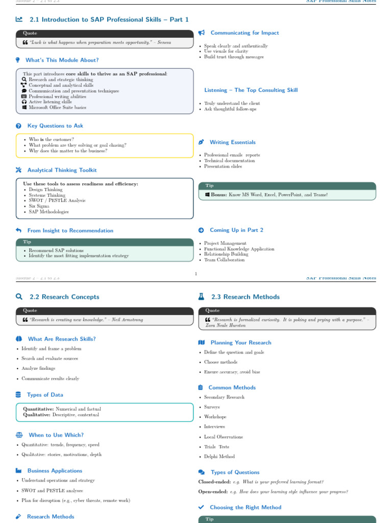 1-SAP Professional Skills Part 1 | PDF | Cost Of Living | Design Thinking