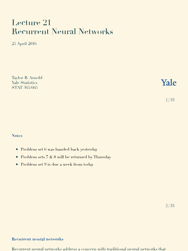 Recurrent Neural Networks | PDF | Machine Learning | Algorithms