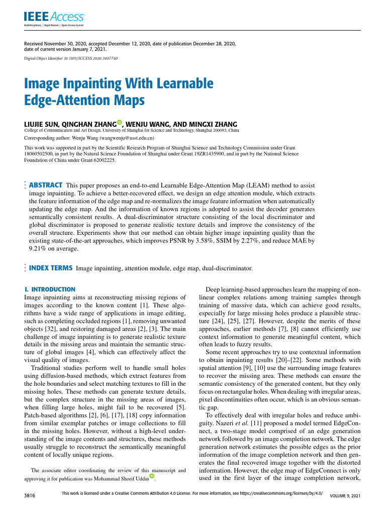 Image Inpainting With Learnable Edge-Attention Maps | PDF | Computer ...