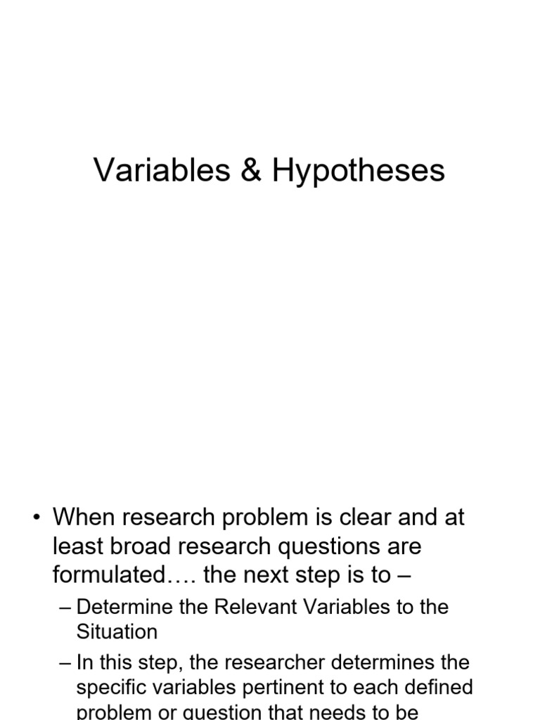 Variables and Hypotheses | PDF | Hypothesis | Concept
