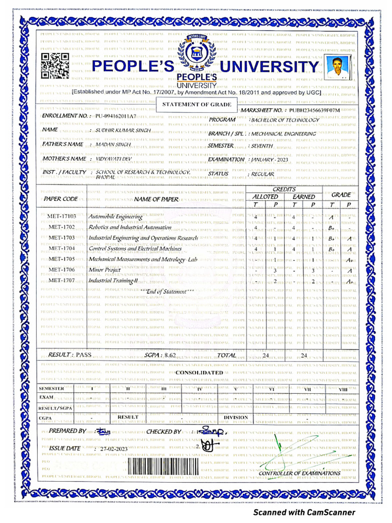 Marksheet 1 | PDF