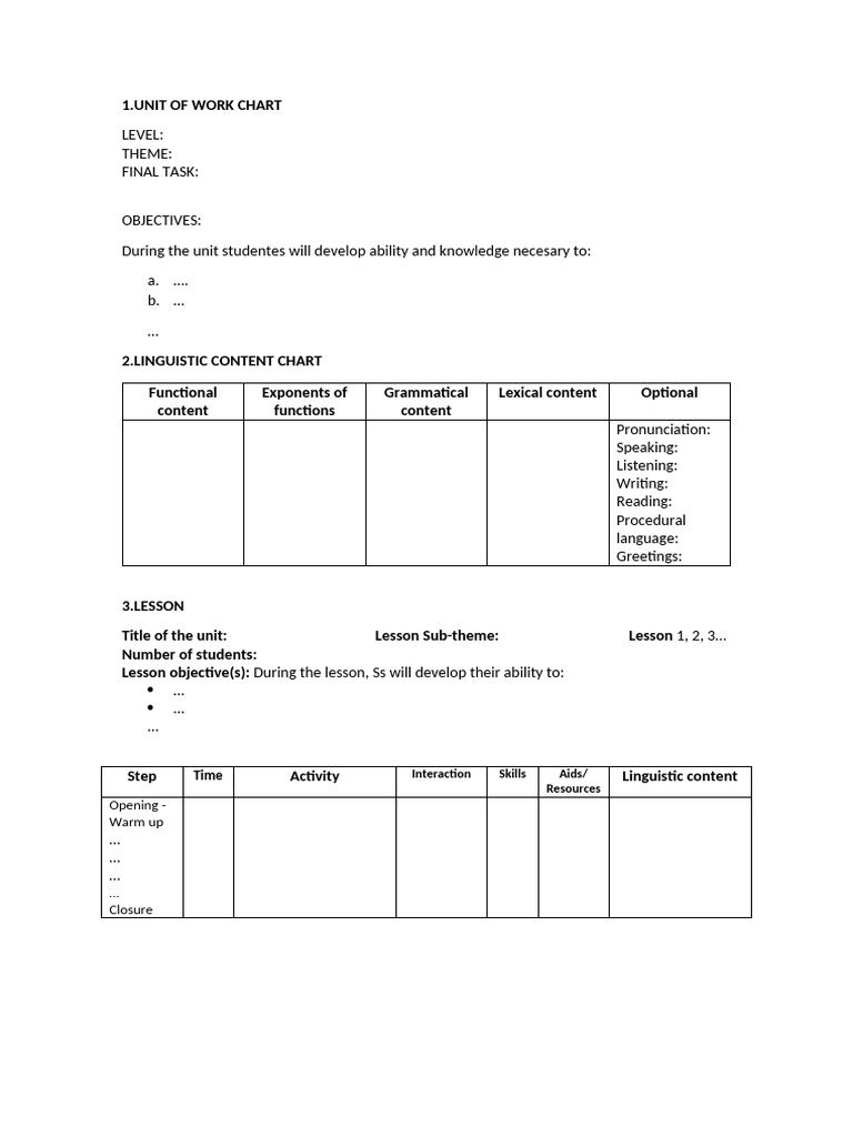 Planning Chart 1 | PDF