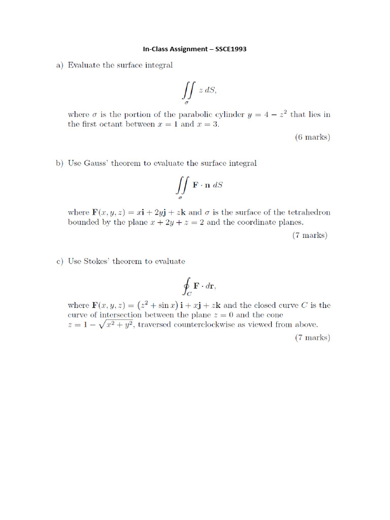 In Class Assignment SSCE1993 - 20252026 | PDF