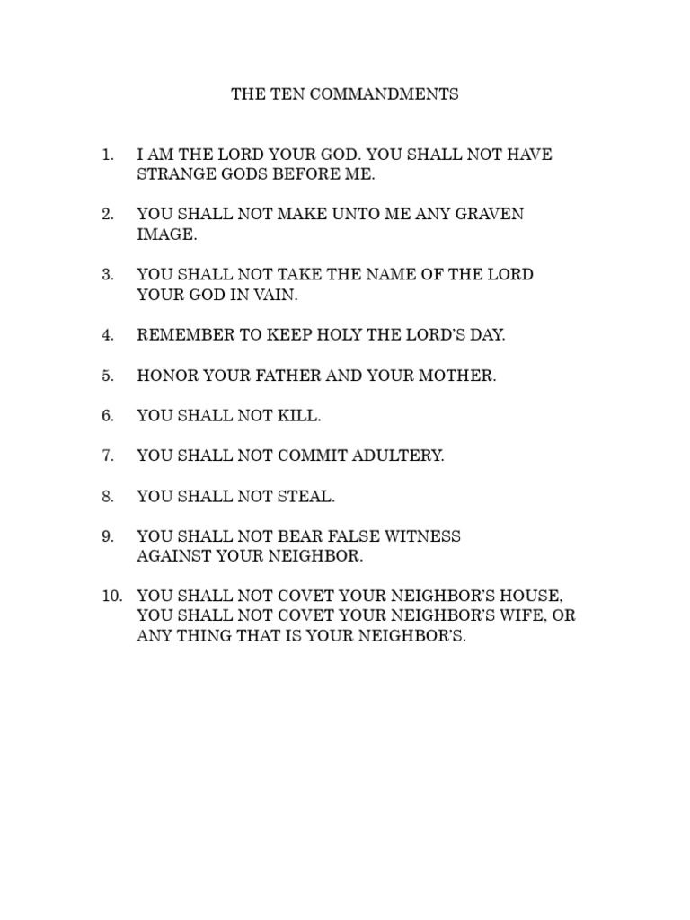 The Ten Commandments | PDF
