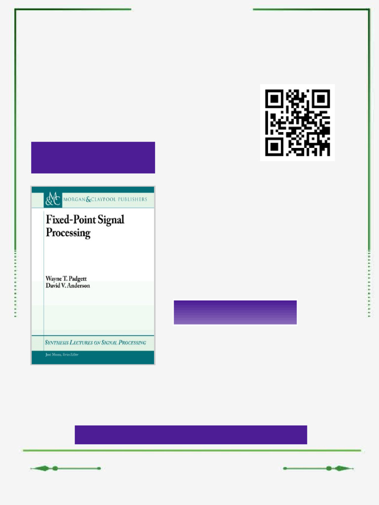 Fixed point Signal Processors 1st Edition Wayne T. Padgett ebook fully ...