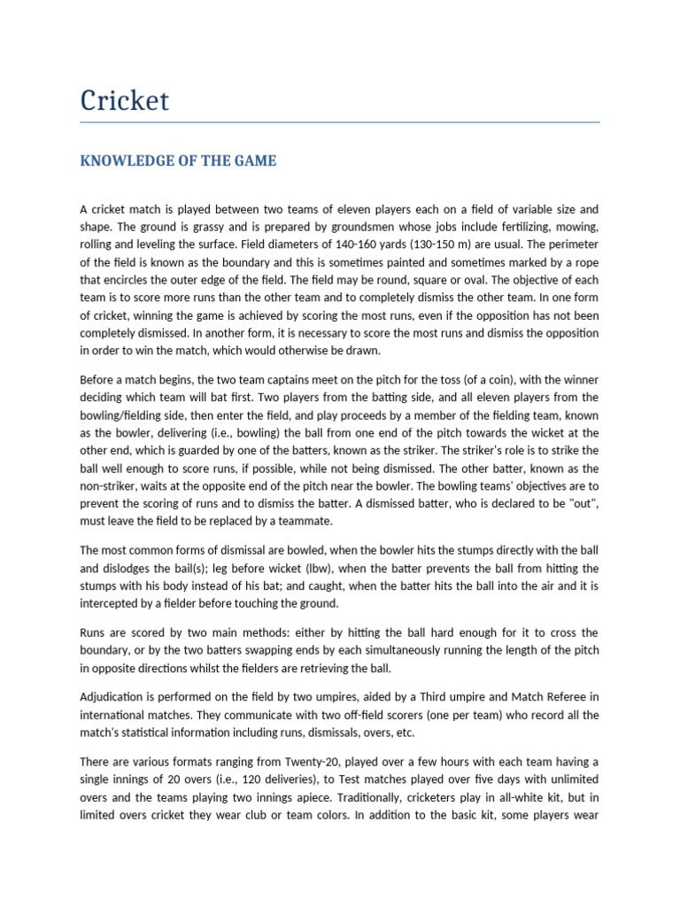 Cricket | PDF | Bowling (Cricket) | Cricket