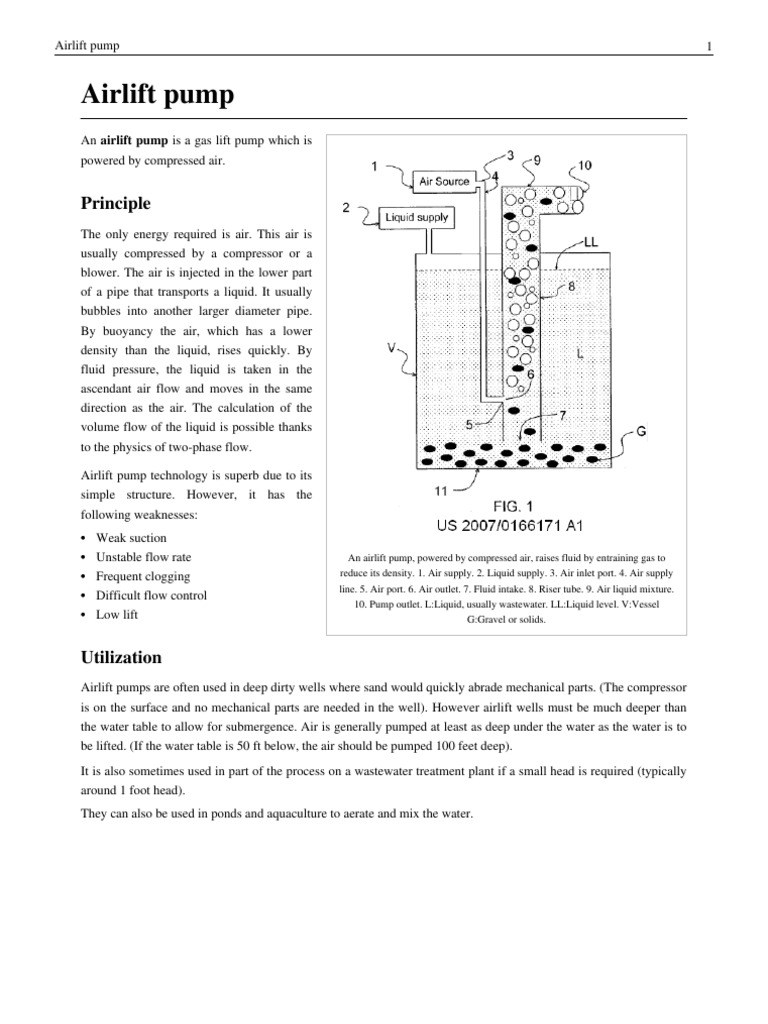 Airlift Pump: Design and Principles | PDF | Pump | Gas Technologies