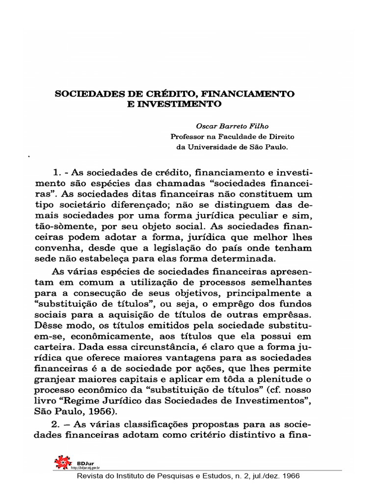 Sociedade Credito Financiamento Investimento | PDF | Crédito | Finanças ...