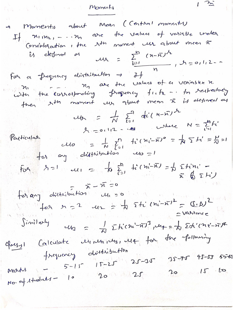 Moment's Skewness and Kurtosis | PDF