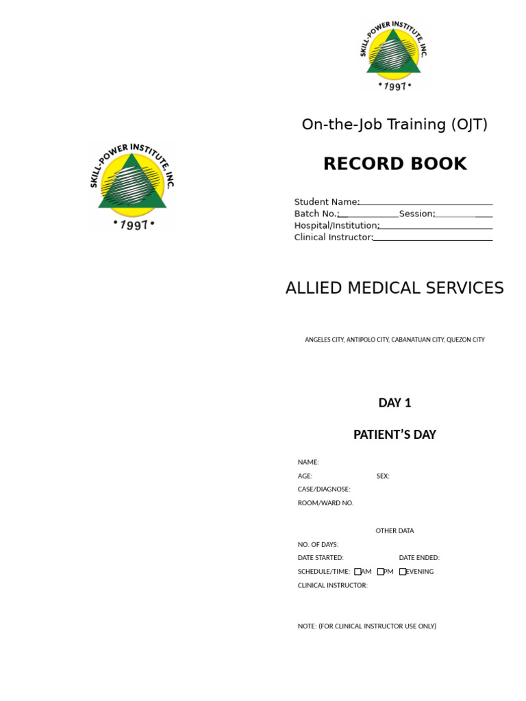 Record Book OJT | PDF