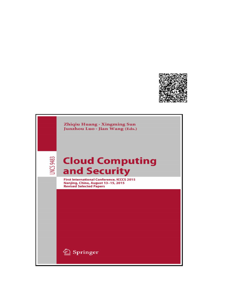 Cloud Computing and Security 3319270508 | PDF