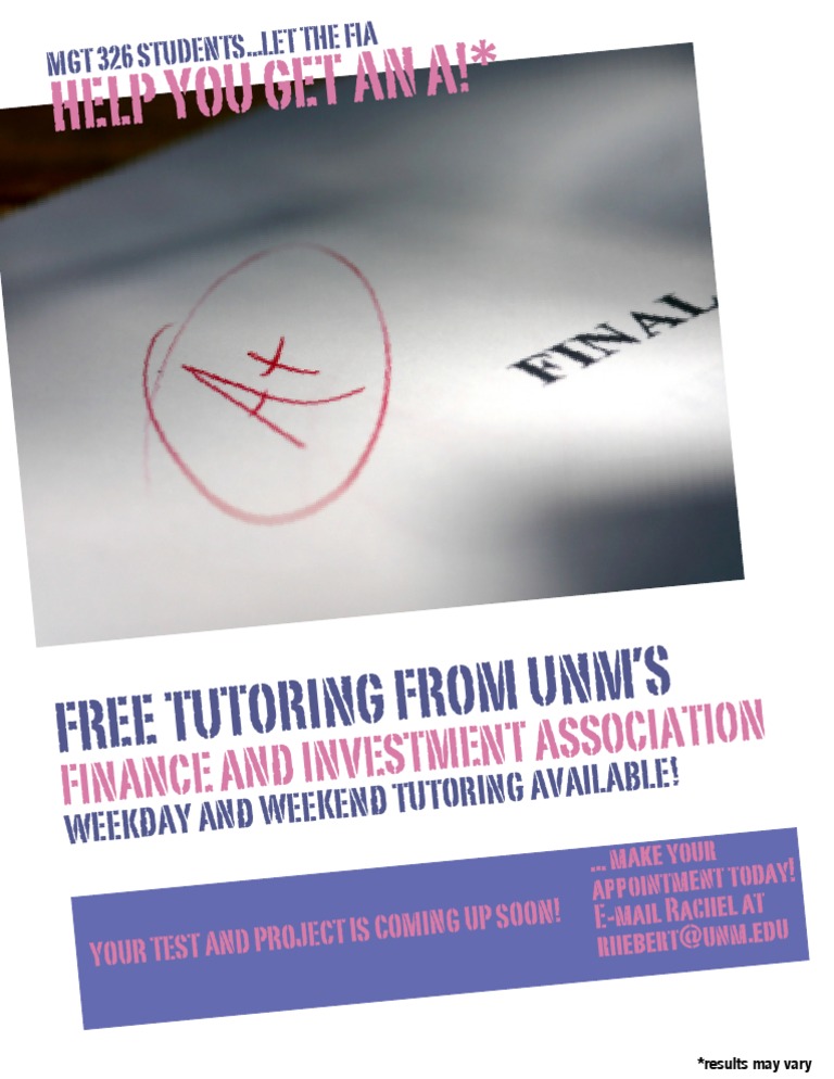 FIA Tutoring Flyer | PDF