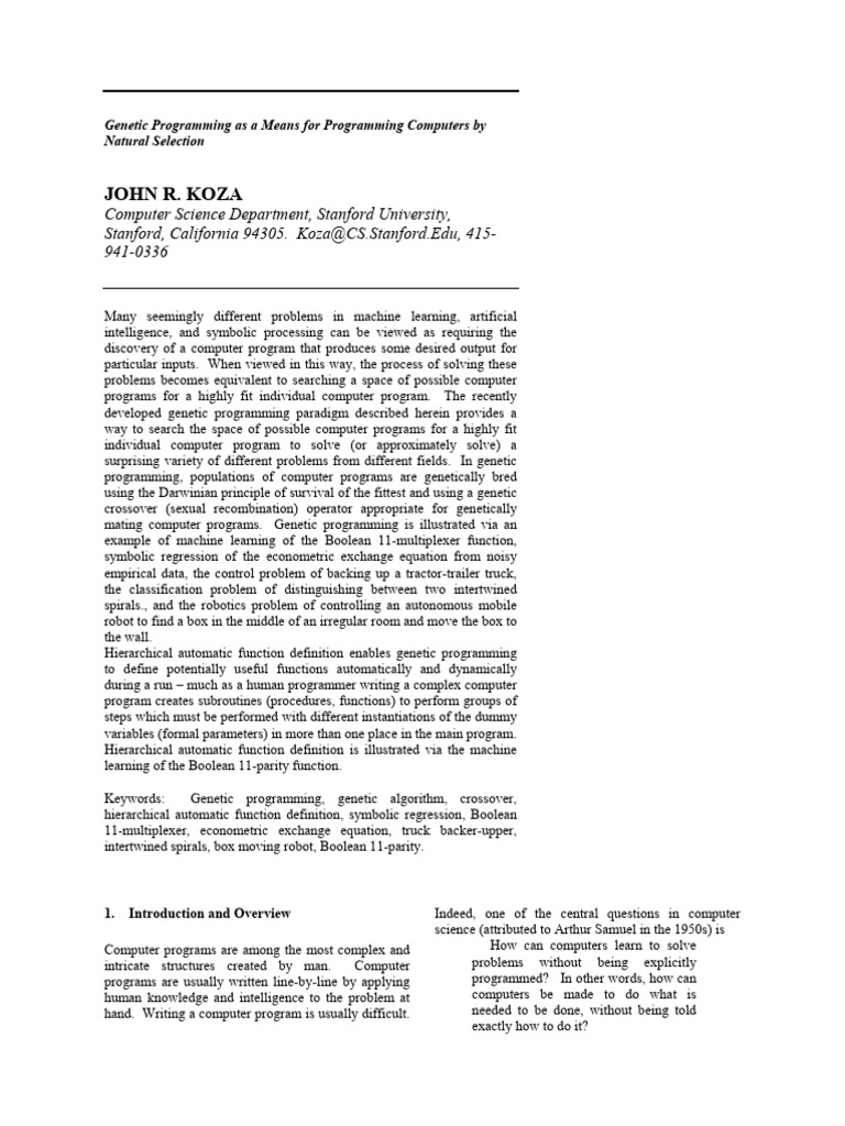Sc Journal Long | PDF | Genetic Algorithm | Parameter (Computer ...