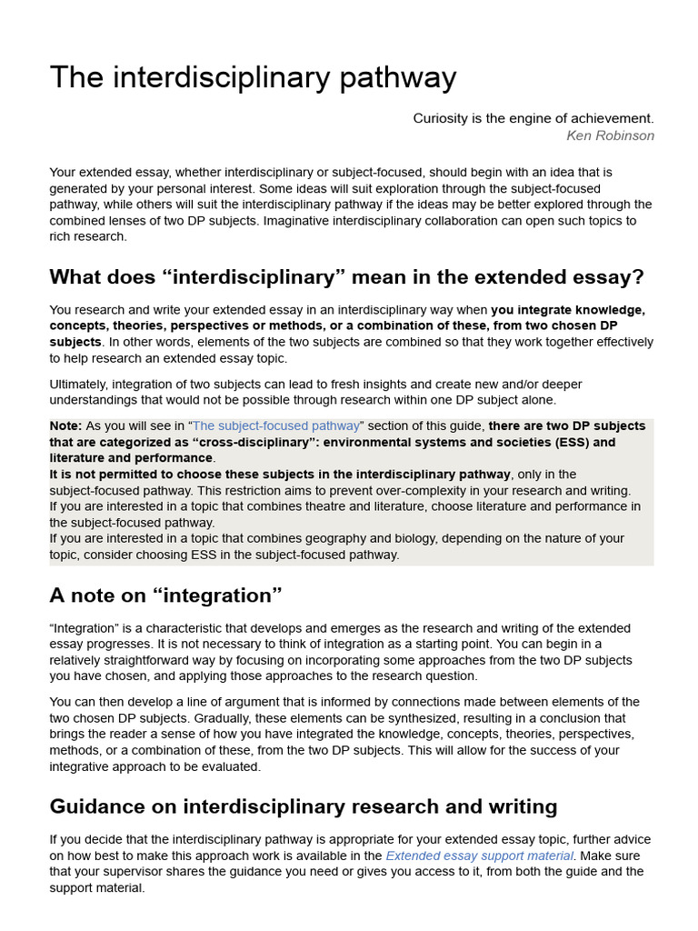 The Interdisciplinary Pathway | PDF | Interdisciplinarity | Cognition
