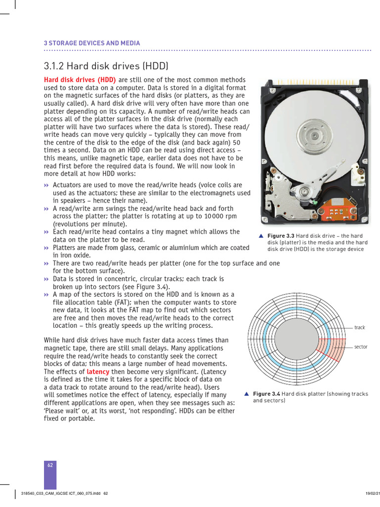 Cambridge IGCSE ICT 3rd Edition 2021-Hodder Education | PDF | Hard Disk ...