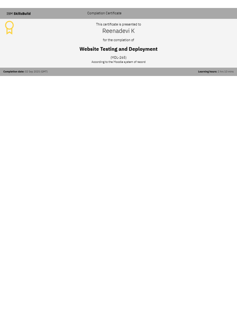Completion Certificate - SkillsBuild | PDF